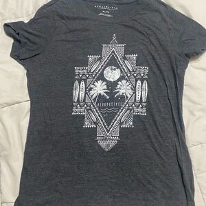 Aeropostale Charcoal Graphic Tee with Moon Design